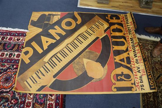 A Pianos Daude poster, 157 x 116cm